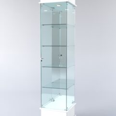 Витрина ФАНТАЗИЯ №3-2 (задняя стенка - зеркало), Белый