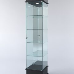 Витрина ФАНТАЗИЯ №3-2 (задняя стенка - зеркало), Черный