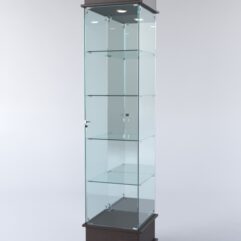 Витрина ФАНТАЗИЯ №3-2 (задняя стенка - зеркало), Дуб Венге