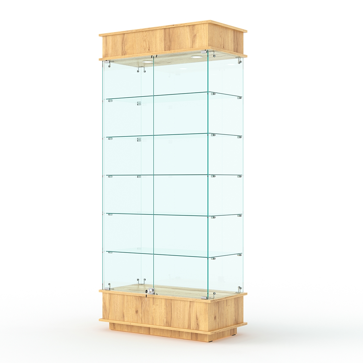Витрина ФАНТАЗИЯ №4-1 (задняя стенка - стекло), Дуб Золотистый