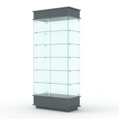 Витрина ФАНТАЗИЯ №4-1 (задняя стенка - стекло), Темно-Серый