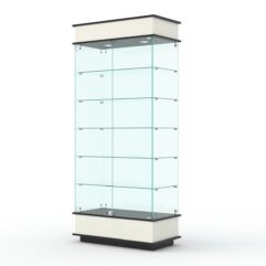 Витрина ФАНТАЗИЯ №4-1 (задняя стенка - стекло), Белый и Черный