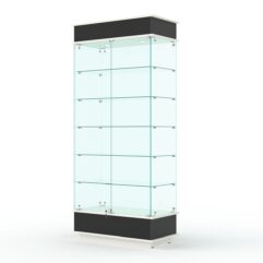 Витрина ФАНТАЗИЯ №4-1 (задняя стенка - стекло), Черный и Белый