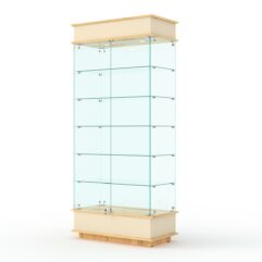 Витрина ФАНТАЗИЯ №4-1 (задняя стенка - стекло), Крем Вайс и Дуб Золотистый