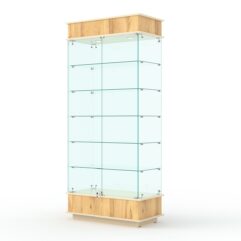 Витрина ФАНТАЗИЯ №4-1 (задняя стенка - стекло), Дуб Золотистый и Крем Вайс