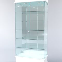 Витрина ФАНТАЗИЯ №4-2 (задняя стенка - зеркало), Белый