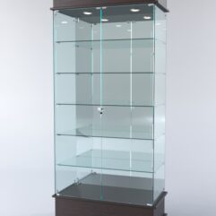 Витрина ФАНТАЗИЯ №4-2 (задняя стенка - зеркало), Дуб Венге