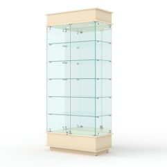 Витрина ФАНТАЗИЯ №4-2 (задняя стенка - зеркало), Крем Вайс