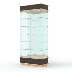 Витрина ФАНТАЗИЯ №4-2 (задняя стенка - зеркало), Дуб Венге и Дуб Сонома