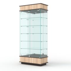 Витрина ФАНТАЗИЯ №4-2 (задняя стенка - зеркало), Дуб Сонома + Дуб Венге