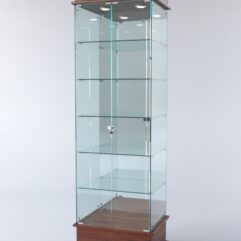 Витрина ФАНТАЗИЯ №5-2 (задняя стенка - зеркало), Орех