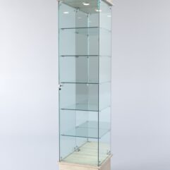 Витрина ФАНТАЗИЯ №6-2 (задняя стенка - зеркало), Дуб Сонома