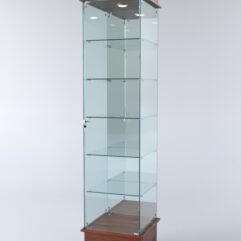 Витрина ФАНТАЗИЯ №6-2 (задняя стенка - зеркало), Орех