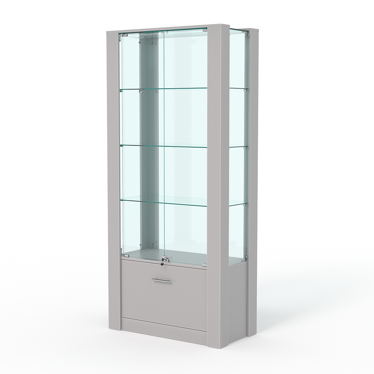 Витрина ГРАЦИЯ №1-1 (задняя стенка - стекло), Серый