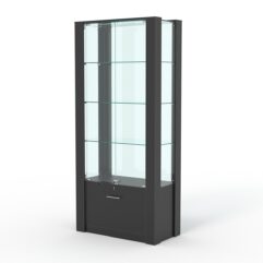 Витрина ГРАЦИЯ №1-1 (задняя стенка - стекло), Черный
