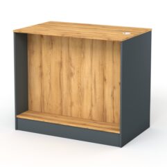 Каркас кассового стола РИВЬЕРА на 2 модуля, Темно-серый и Дуб Золотистый