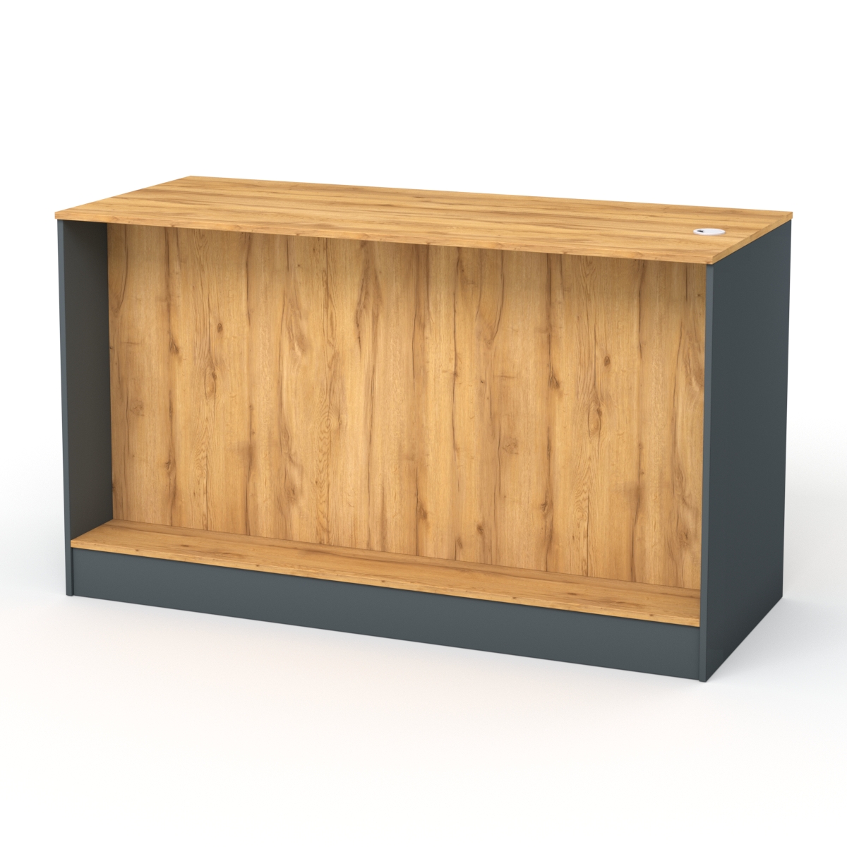 Каркас кассового стола РИВЬЕРА на 3 модуля, Темно-серый и Дуб Золотистый