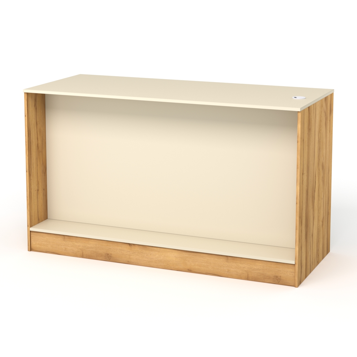 Каркас кассового стола РИВЬЕРА на 3 модуля, Дуб Золотистый и Крем Вайс