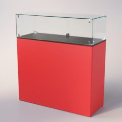 Прилавок для очков ЛОРНЕТ №1, Дуб Венге + Красный