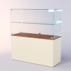 Прилавок для очков ЛОРНЕТ №2, Орех + Крем Вайс