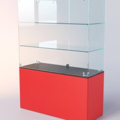 Прилавок для очков ЛОРНЕТ №3, Дуб Венге + Красный