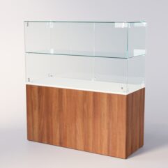 Прилавок для очков ЛОРНЕТ №4 выкатной, Белый + Орех