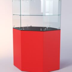 Прилавок для очков ЛОРНЕТ №5, Дуб Венге + Красный