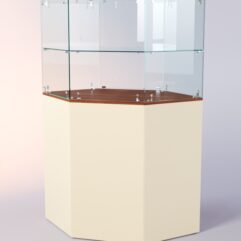 Прилавок для очков ЛОРНЕТ №5, Орех + Крем Вайс