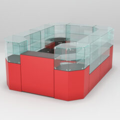 Торговый островок для очков ЛОРНЕТ №1, Дуб Венге + Красный