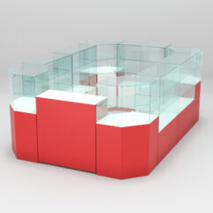 Торговый островок для очков ЛОРНЕТ №1, Белый + красный