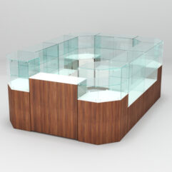 Торговый островок для очков ЛОРНЕТ №1, Белый + Орех