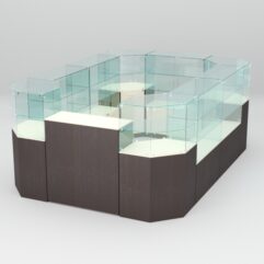 Торговый островок для очков ЛОРНЕТ №1, Крем Вайс + Дуб Венге