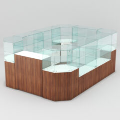 Торговый островок для очков ЛОРНЕТ №2, Белый + Орех