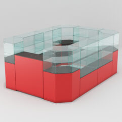 Торговый островок для очков ЛОРНЕТ №2, Дуб Венге + Красный