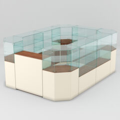 Торговый островок для очков ЛОРНЕТ №2, Орех + Крем Вайс