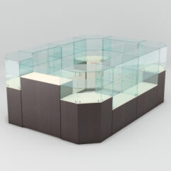 Торговый островок для очков ЛОРНЕТ №2, Крем Вайс + Дуб Венге