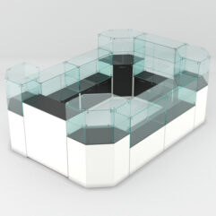 Торговый островок для очков ЛОРНЕТ №3, Черный+Белый