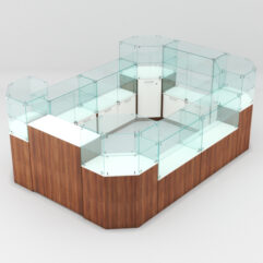 Торговый островок для очков ЛОРНЕТ №3, Белый + Орех