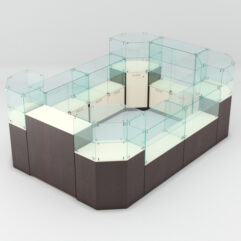 Торговый островок для очков ЛОРНЕТ №3, Крем Вайс + Дуб Венге