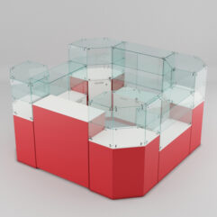 Торговый островок для очков ЛОРНЕТ №4, Белый + красный