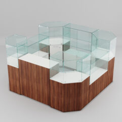 Торговый островок для очков ЛОРНЕТ №4, Белый + Орех