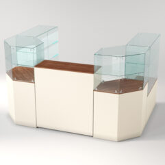 Торговый островок для очков ЛОРНЕТ №6, Орех + Крем Вайс