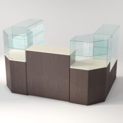 Торговый островок для очков ЛОРНЕТ №6, Крем Вайс + Дуб Венге