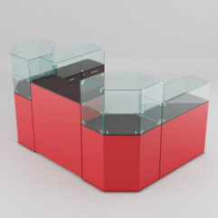 Торговый островок для очков ЛОРНЕТ №7, Дуб Венге + Красный