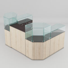 Торговый островок для очков ЛОРНЕТ №7, Дуб Венге+Сонома