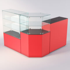 Торговый островок для очков ЛОРНЕТ №9, Дуб Венге + Красный