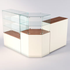 Торговый островок для очков ЛОРНЕТ №9, Орех + Крем Вайс