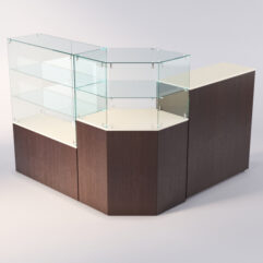 Торговый островок для очков ЛОРНЕТ №9, Крем Вайс + Дуб Венге