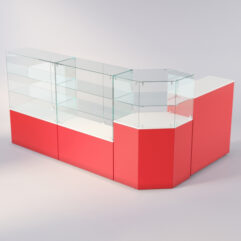 Торговый островок для очков ЛОРНЕТ №10, Белый + красный