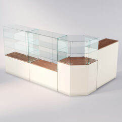 Торговый островок для очков ЛОРНЕТ №10, Орех + Крем Вайс